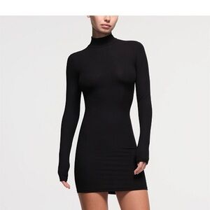 SKIMS Black Long Sleeve Dress